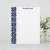 blauw-witte bloemrand briefhoofd (Staand voorkant)