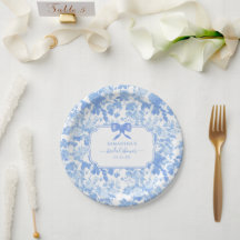 Blauw Witte Bloemrozen Chinoiserie Bruidsshower