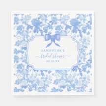 Blauw Witte Bloemrozen Chinoiserie Bruiloftsshower