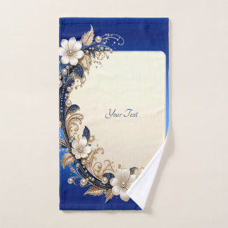 Blauw Witte Bloemversiering Handdoekenset Bad Handdoek