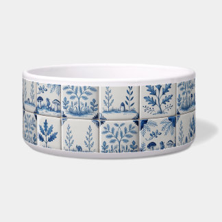 Blauw-witte bosland tegel katten- of hondenbak voerbakje