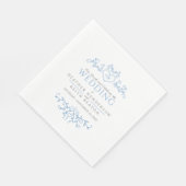 Blauw witte bruiloft servet (Hoek)