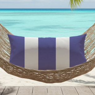 Blauw-witte cabanastrepen buiten buitenkussen