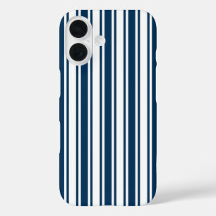 Blauw-witte candy strepen iPhone 16 hoesje