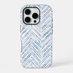 Blauw witte chevron pijlen kust telefoonhoes iPhone 16 pro hoesje