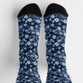 Blauw Witte Chic Bloem Sokken (Top)
