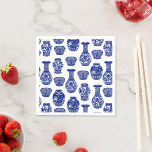 Blauw-witte Chinese porseleinen aardewerken vazen Servet