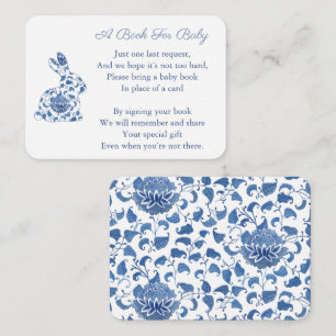 Blauw Witte Chino Boeken Voor Baby Shower Informatiekaartje