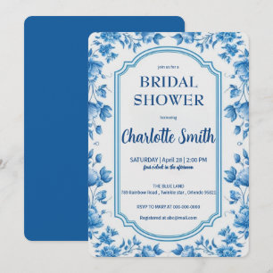 blauw-witte Chinoiserie antieke bruidsdouche Kaart