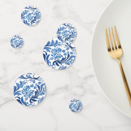 Blauw Witte Chinoiserie Bloem Simplistisch Confetti
