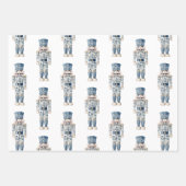 Blauw-witte Chinoiserie Kerst Notenkraker Inpakpapier Vel (Voorkant 2)