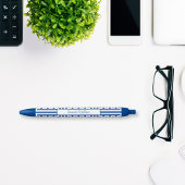 Blauw-witte Chinoiserie Monogram Lattice Style Blauwe Inkt Pen