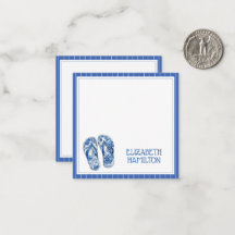 Blauw-witte Chinoiserie teenslippers op strepen