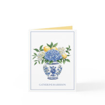 Blauw-witte Chinoiserie vaas met hortensia's