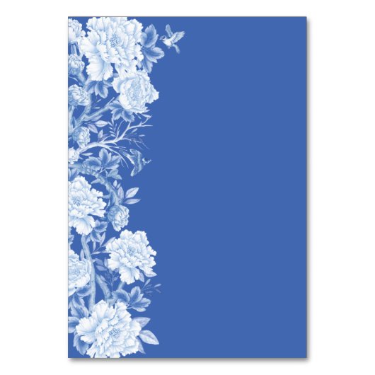 Blauw Witte Chinoiserie Zitplaatskaart Tafelnummer (Achterkant)