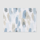 Blauw Witte Crème Abstracte Trouw Tissuepapier (Voorkant)