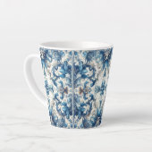 Blauw-witte decoratieve Tegel Latte Mok (Linkerhoek)