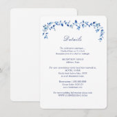 Blauw-witte Delft Huwelijksdetails Informatiekaartje (Voorkant / Achterkant)