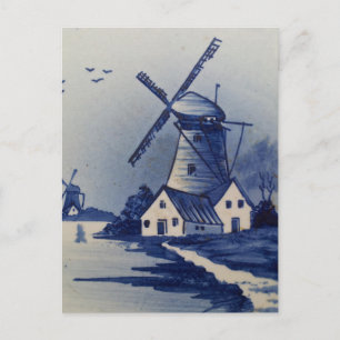 Blauw Witte Delftsblauw Windmolen Briefkaart