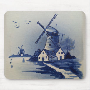 Blauw Witte Delftsblauw Windmolen Muismat
