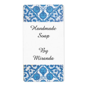 Blauw Witte Delftsblauwe Korenbloem Aangepaste Amb Etiket
