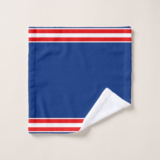 Blauw witte en rode handdoekset bad handdoek (Wasdoekje)