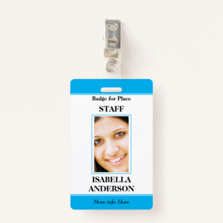 Blauw witte foto Personeel ID Badge