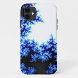 Blauw-witte fractal iPhone 11 hoesje