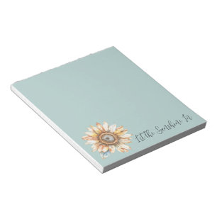 Blauw Witte Gele Zonnebloem Notitieblok