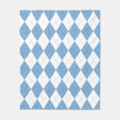 Blauw Witte Geometrische Diamant Argyle Patroon Fleece Deken (Voorkant)