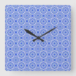 Blauw Witte Geometrische Naadloos Patroon Vierkante Klok
