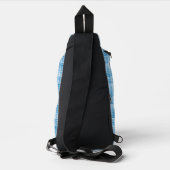 Blauw Witte Geruite Abstracte Patroon Sling Bag (Achterkant)