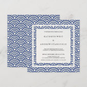 Blauw + witte geüluiseerde golven legant strand br kaart (Voorkant / Achterkant)