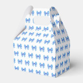 Blauw-witte gingham boog patroon bedankdoosjes (Voorkant Zijde)