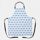 Blauw-witte gingham boog patroon schort (Voorkant)