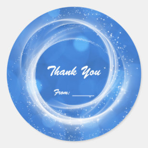 Blauw & Witte Glitter Assepoester Feest voor Ieder Ronde Sticker