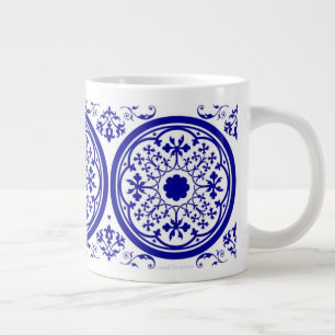 Blauw Witte Gotische Tegelmotief Extra Grote Beker