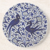 blauw witte goudTortelduifjes in de Italiaanse s Zandsteen Onderzetter (Voorkant)