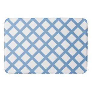 Blauw Witte Harlekijn Diamant Streep Patroon Badmat