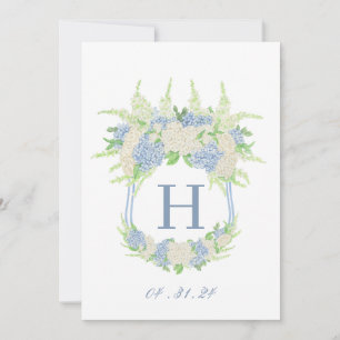 Blauw-witte Hydrangea Crest Downloadbaar Kaart