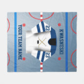 Blauw | Witte ijskop | Player Jersey Fleece Deken (Voorkant (Horizontaal))