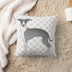 Blauw-Witte Italiaanse Windhond met poten Kussen