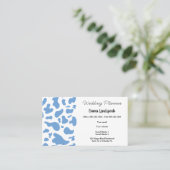 Blauw & Witte Koe Print, QR-code Visitekaartje (Staand voorkant)