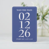 Blauw & Witte Kust Bruiloft Save the Date Kaarten (Staand voorkant)