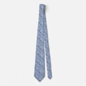 BLAUW WITTE LEOPARD MANNEN STROPDAS (Voorkant)