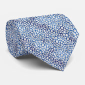 BLAUW WITTE LEOPARD MANNEN STROPDAS (Opgerold)