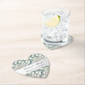 Blauw Witte Lotus Bloemen Bruidsdouche Kartonnen Onderzetters (Insitu)