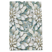 Blauw Witte Lotus Bloemen Bruiloft Medium Cadeauzakje (Voorkant)