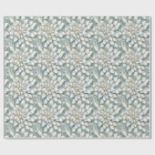 Blauw Witte Lotus Bloemen   Cadeaupapier (Vlak)