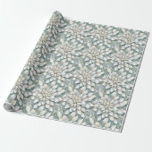 Blauw Witte Lotus Bloemen   Cadeaupapier (Uitgerold)